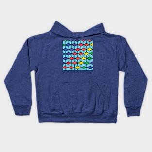 Rainbow Geometric Abstract Acrylic Painting IV Kids Hoodie